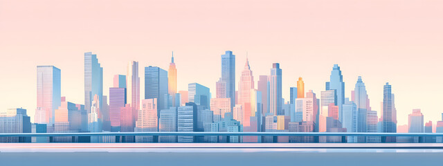 A vector flat illustration of the New York City skyline