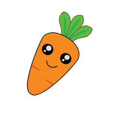 Cute cartoon carrot with big eyes