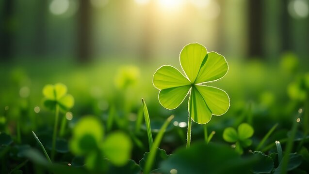 Clover field  shamrocks  green nature  lucky charm  St. Patrick's Day  macro photography