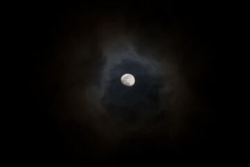 Moon in the Night with some Clouds
