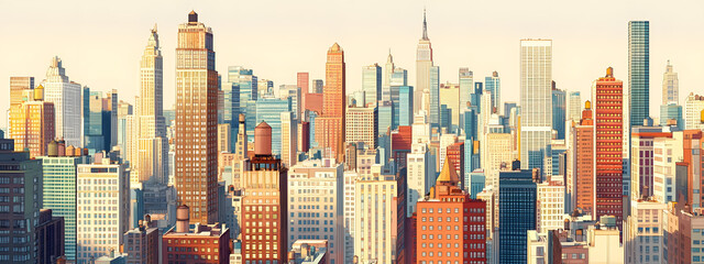 A vector flat illustration of the New York City skyline