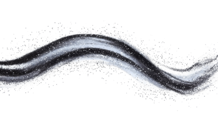 abstract black glitter wave in motion isolated png transparent background
