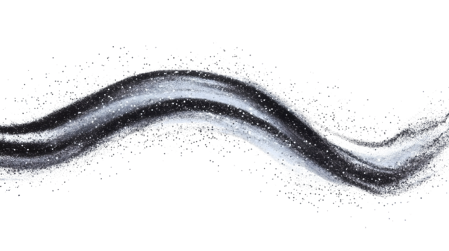 abstract black glitter wave in motion isolated png transparent background
