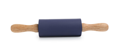 One rolling pin isolated on white. Kitchen utensil