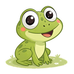 Obraz premium cute cartoon frog on the white background