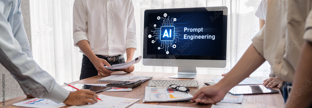 Aufkleber Generative AI virtual assistant tools for prompt engineer and user for ease of engage artificial intelligence AI technology help people to work with generative AI functions by prompting the AI brisk