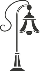 lamp line art silhouette vector illustration. Desk lamp line icon, outline vector sign, linear style pictogram isolated on white.  