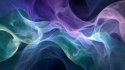 Fototapeta premium Colorful abstract waves flowing in a mesmerizing pattern on a dark background
