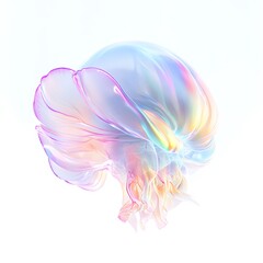 Vibrant neon jellyfish with long tentacles photo