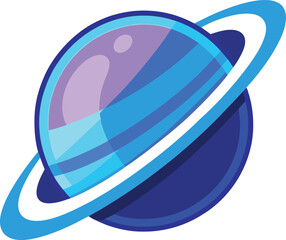 Blue saturn vector illustration. Blue saturn vector illustration. Space planet and stars design vector illustration.  © Bharotray