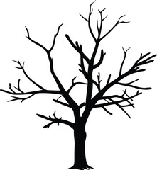 Obraz premium A dead tree silhouette vector illustration.