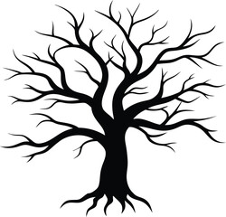 A dead tree silhouette vector illustration.