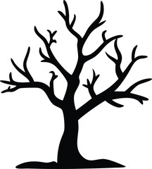 A dead tree silhouette vector illustration.