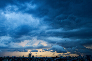 storm clouds over the city