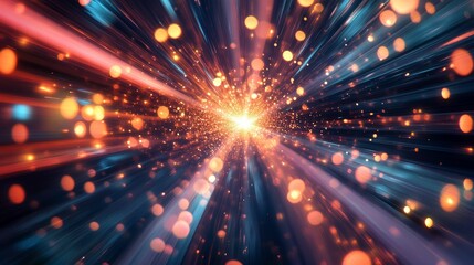 Obraz premium Exploding starlight cosmic energy burst