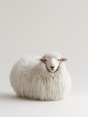 Obraz premium Fluffy White Sheep Resting 