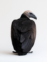 Fototapeta premium Dark Feathered Vulture in Profile 