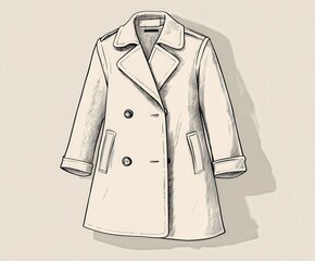 Stylish coat design with sharp lines and classic elements