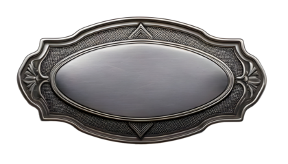 old silver plate isolated on transparent background