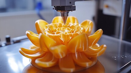 Modern 3D Printing Technology, crafting technique, closeup manufacturing