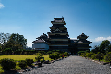Photograph of the entrance of the Matsumoto castle or Raven Castle, (Matsumotojō). Nagano...