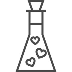 Bottle Potion Line Sign. Illustration of Outline Object. Wedding. Love Symbol.