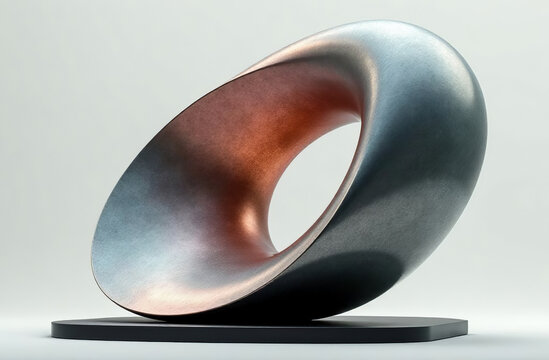 Abstract Smooth Rounded Shapes Figure Modern Art Background. AI Generative