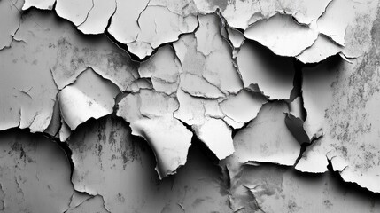 Obraz premium Cracked paint texture, wall, monochrome, background, design