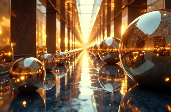 Abstract Smooth Rounded Shapes Figure Modern Art Background. AI Generative