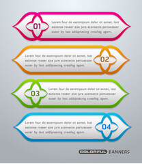 Elegant Multicolor Infographic Banners with Floral Design