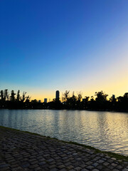 sunset over the river