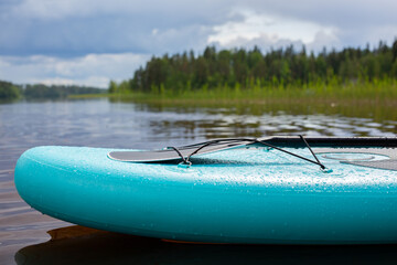 Subboard on the lake. 