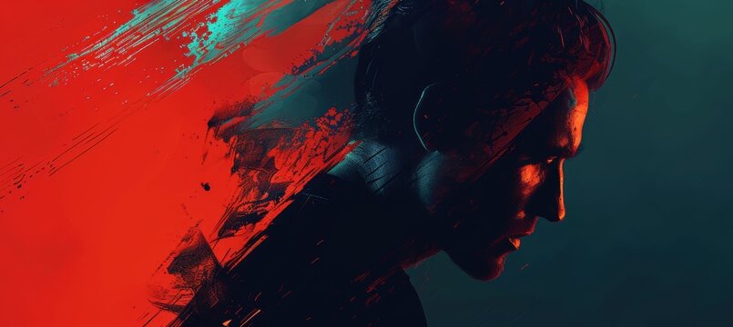 Artistic Indie Film Poster: Dramatic Photography with Abstract Elements and Striking Typography