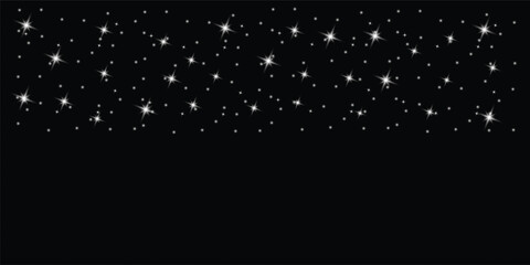 Glittering vector dust on a transparent background. White sparkling lights. Christmas Holiday glow particle