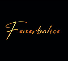 decorative 3d gold fenerbahçe text on black background