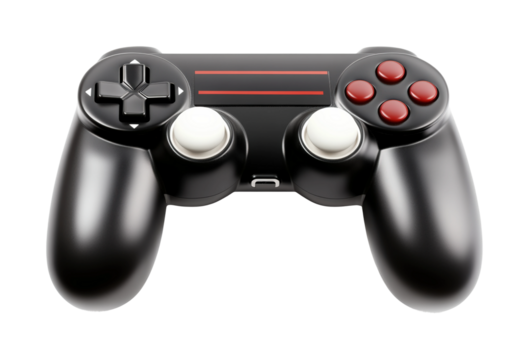 Gaming controller studio product focused isolated on transparent background