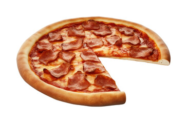 Delicious pizza slice kitchen food indoor isolated on transparent background