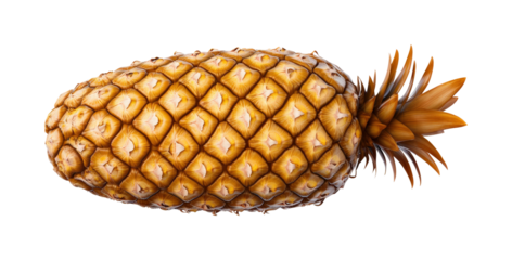 Pineapple farm tropical aerial harvesting view isolated on transparent background