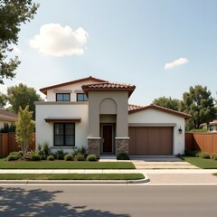 modern house with garden