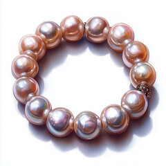 Obraz premium Realistic vintage pearl necklace. Hand drawn watercolor illustration on white background