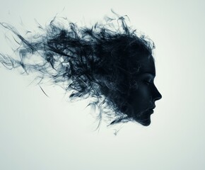 Abstract Portrait: Ethereal Woman in Smoke