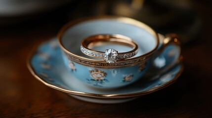 Naklejka premium Detailed shot of wedding rings in a jewelry box, emphasizing their preciousness and value