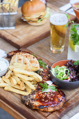 Served food on the table