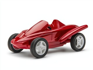 Bright Red Toy Car Model with Sleek Design and Smooth Wheels for Playful Imagery and Child's Enjoyment