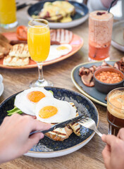 Traditional English breakfast served 