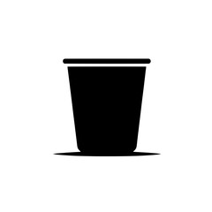 Disposable Cup Icon: Simple, clean, and minimalist vector icon of a disposable cup, ideal for use in design projects related to beverages, takeout, or sustainability. 