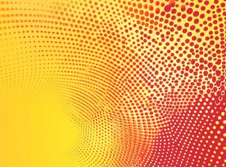 Abstract Yellow Red Dotted Swirl Pattern Design