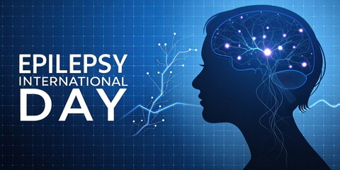 Epilepsy International Day awareness graphic for medical websites, health blogs, neurological education, and social media campaigns to promote understanding of brain disorders
