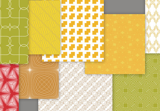 Collection of seamless geometric minimalistic patterns