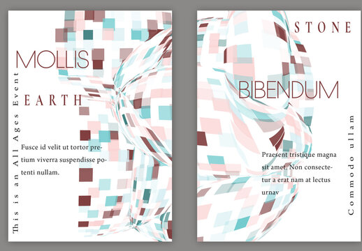 Flyer A4 with Futuristic Colored Abstract Geometric Shape